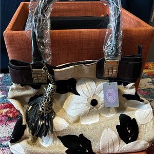 Original By Sharif Floral Women's Bag in Black and Cream